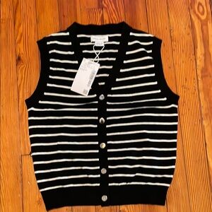 Classic Black and White V-Neck Sweater